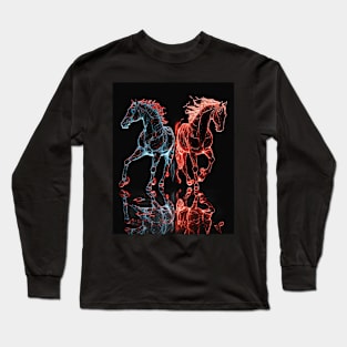 Fire and Ice Horses Long Sleeve T-Shirt